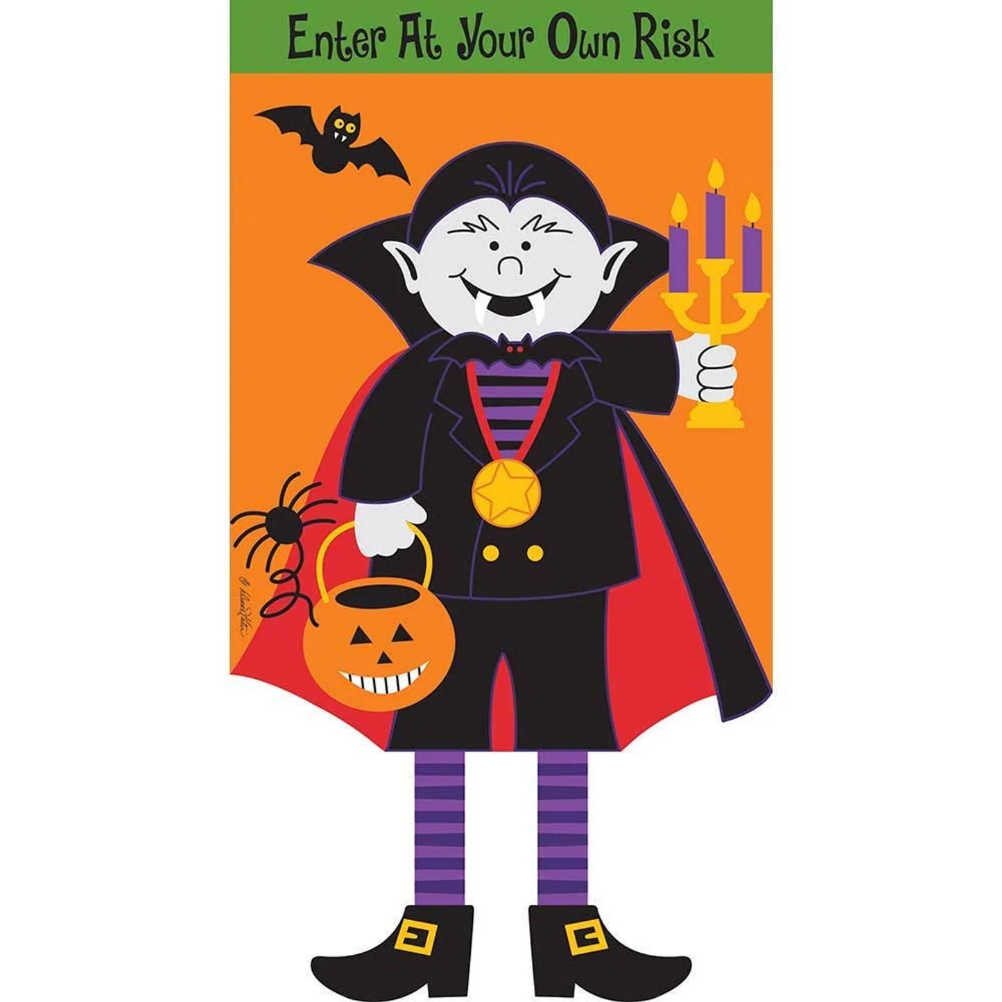 Dracula Enter Own Risk Garden Flag