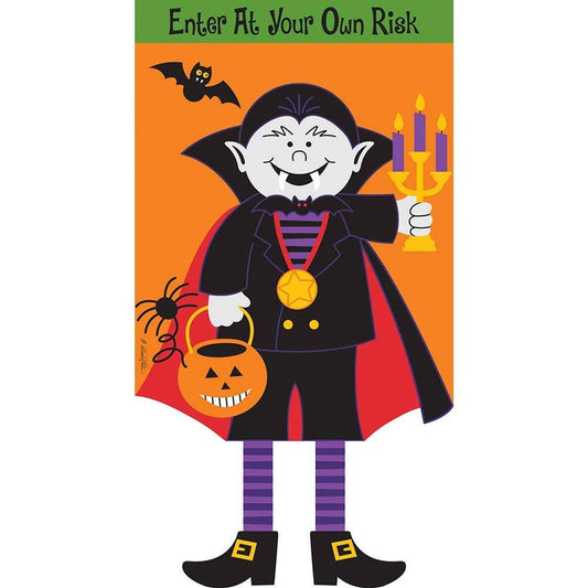 Dracula Enter Own Risk Garden Flag