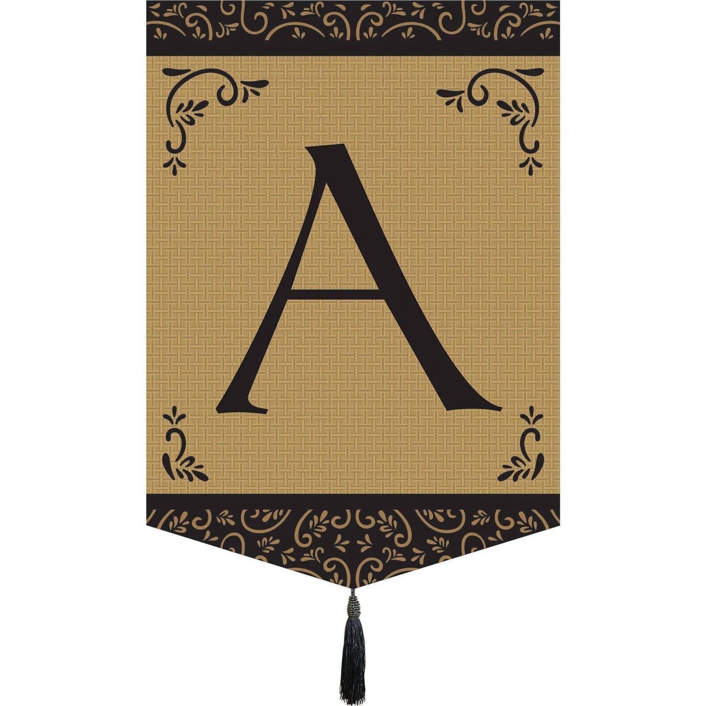 Garden Monogram Tassel Burlap Flag