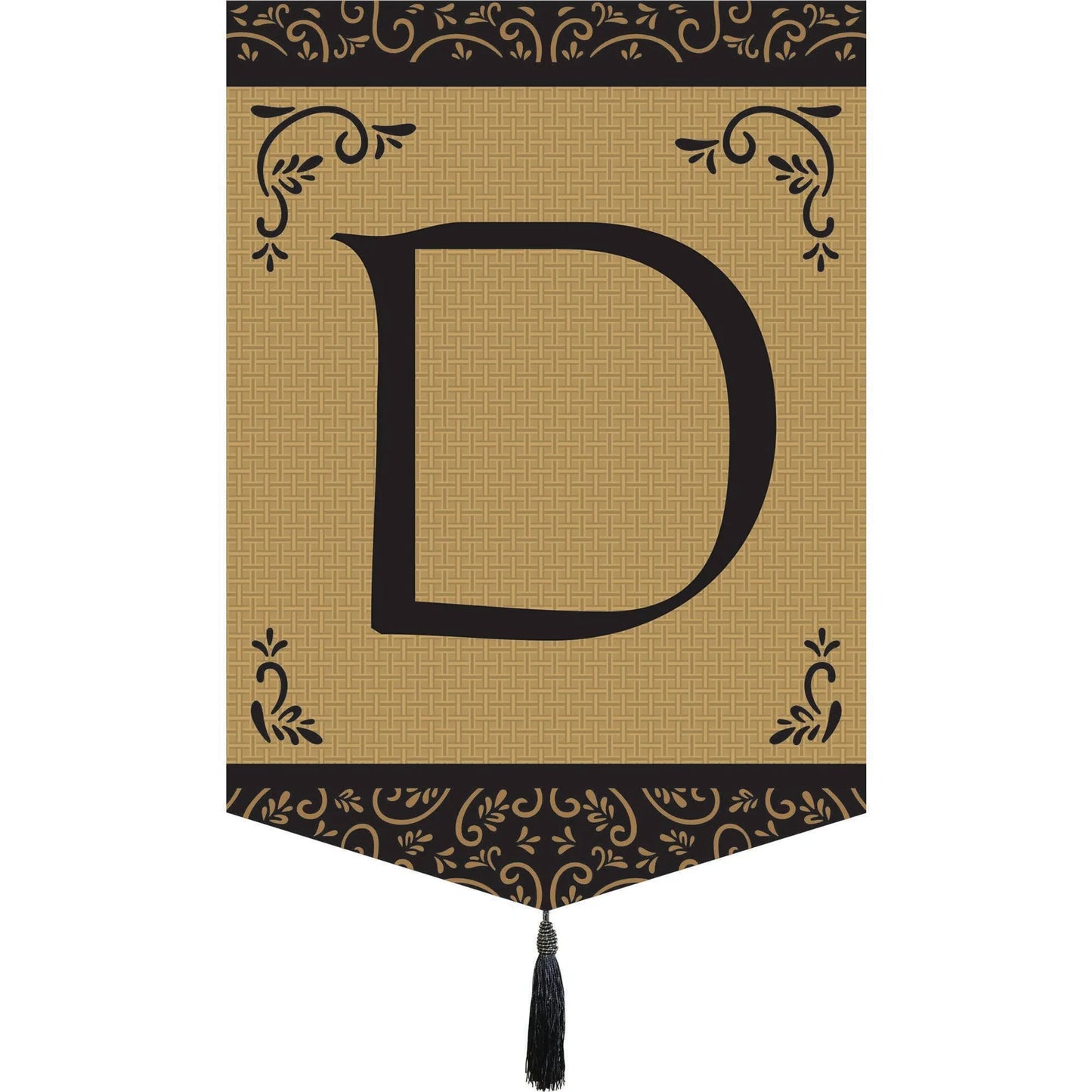 Garden Monogram Tassel Burlap Flag